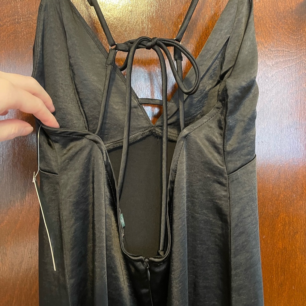 Wild Fable Black Satin Midi dress - Picture 4 of 6